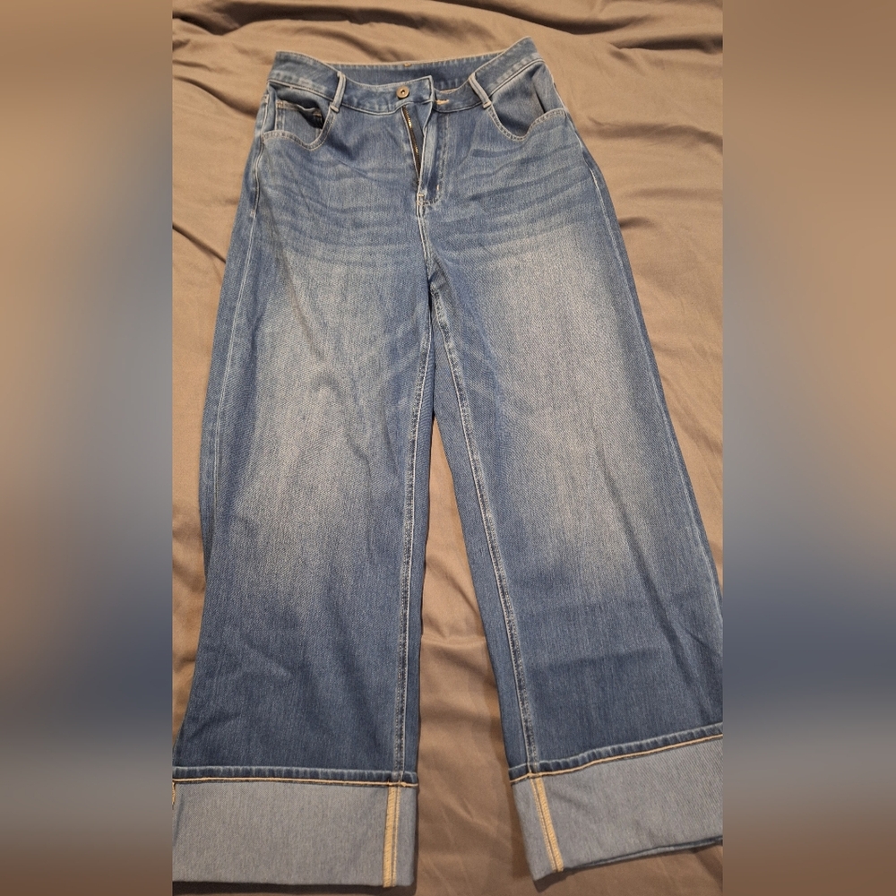 Halara Flex Cuffed Classic Blue Women's Jeans, Size M